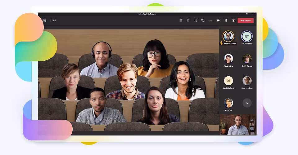 A video call in Together mode.